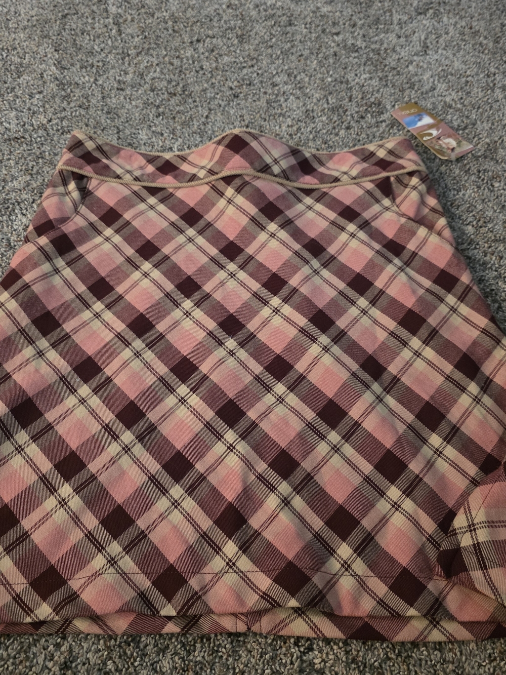 Pink and Burgundy Plaid Mini Skirt